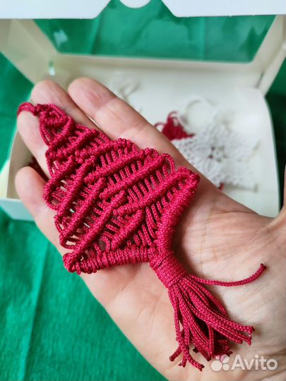 Елочные игрушки макраме ручная работа