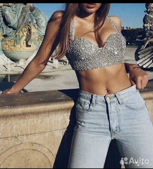 Moschino HM топ бюстье стразы 38