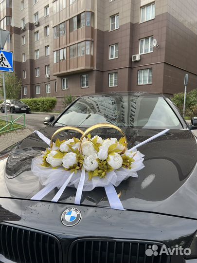 Свадебное украшение на машину (кольца)