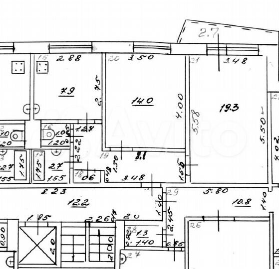 2-к. квартира, 54,4 м², 3/9 эт.