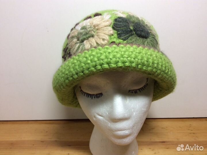 Модная вязаная авторская шляпка, 54-57, арт 208