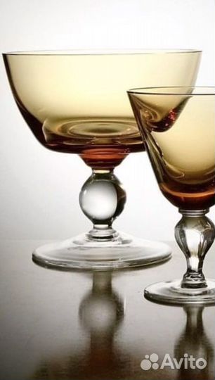 Винтажная ваза гхз медовый хрусталь