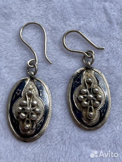 Серебряные серьги СССР