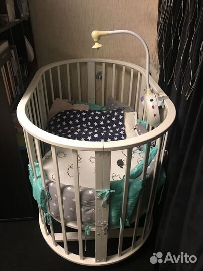 Детская кровать трансформер овальная