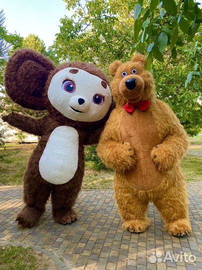 Бело черный мишка аниматор праздник