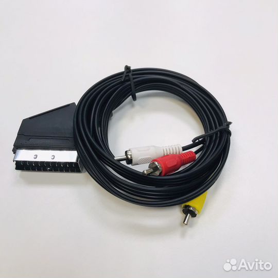 Кабель A-V scart - 3RCAplug длина 2м
