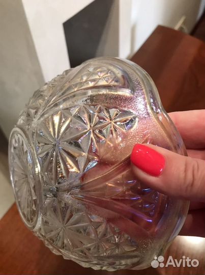 Перламутровая хрустальная вазочка СССР 70-80 х г