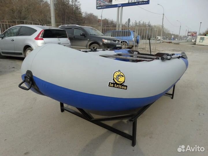 Лодка пвх Тритон 325 sport серо-синий