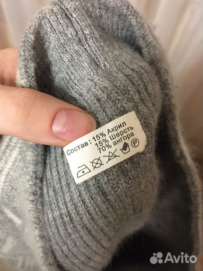 Берет зимний ангора и шерсть