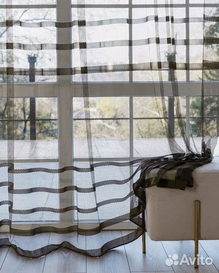 Крупная сетка тюль Фрида Хаки