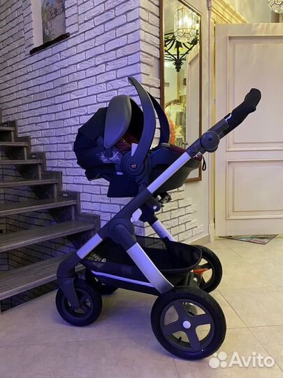 Коляска stokke trailz 3 в 1 плюс пуховый конверт