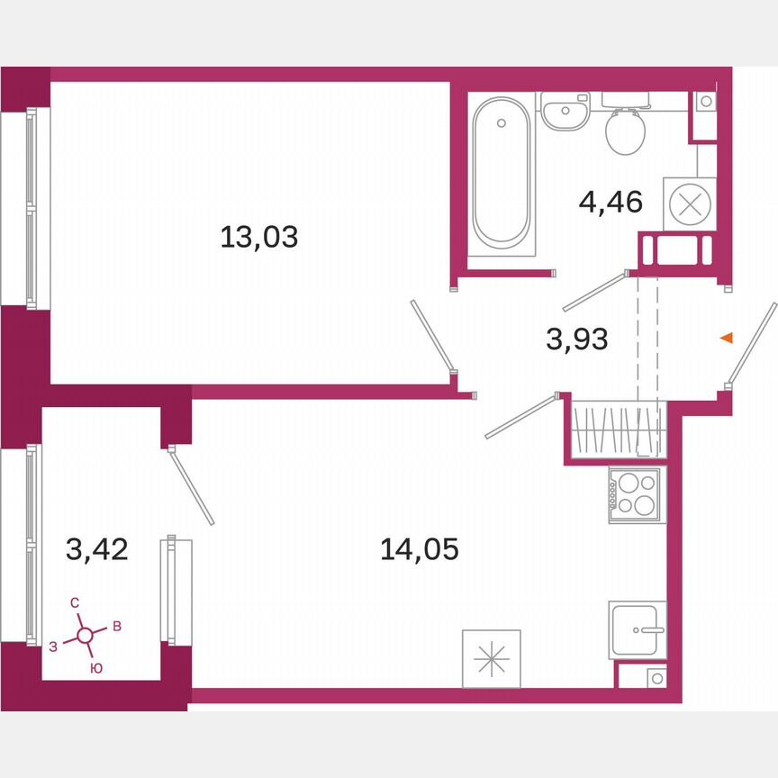 1-к. квартира, 37,2 м², 3/10 эт.