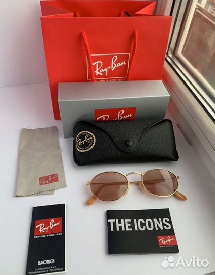 Очки Ray Ban oval розовые