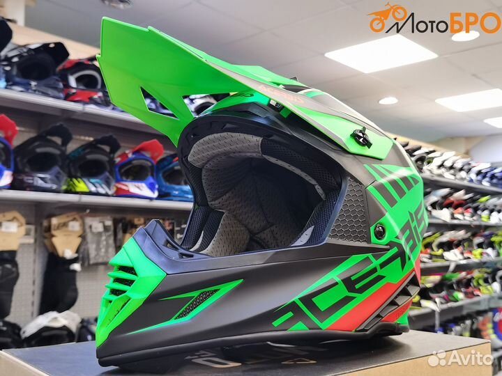 Шлем кроссовый Acerbis X-track 22-06 Fluo-Green/Bl