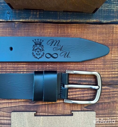 Мужской ремень с гравировкой