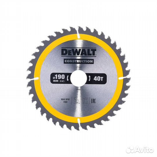 Диск пильный по дереву DeWalt Construct 190/30 40 ATB +10 DT1945-QZ