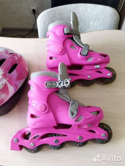 Роликовые коньки раздвижные с защитой