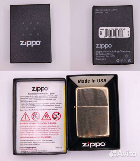 Zippo 254 b solid brass новые