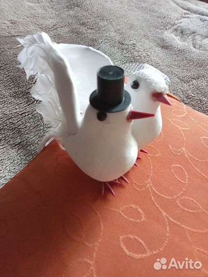 Статуэтка голубь и бокалы свадебная