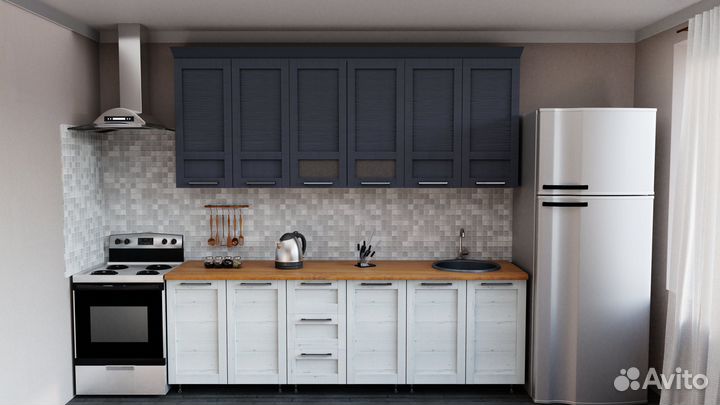 Кухня Селена 2,4 м Уни шварц/Андерсен пайн