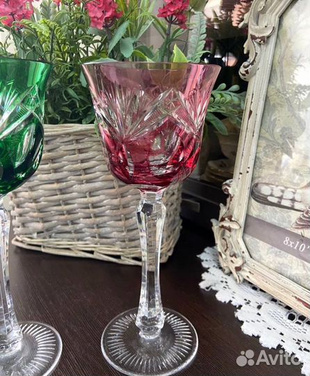 Шикарные фужеры из цветного немецкого хрусталя