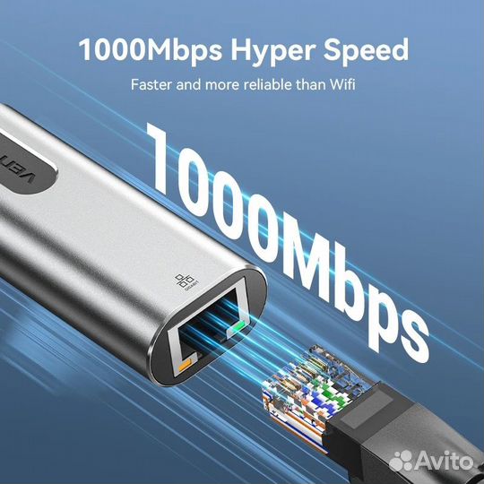 Vention USB Ethernet адаптер USB Type C сетевая ка