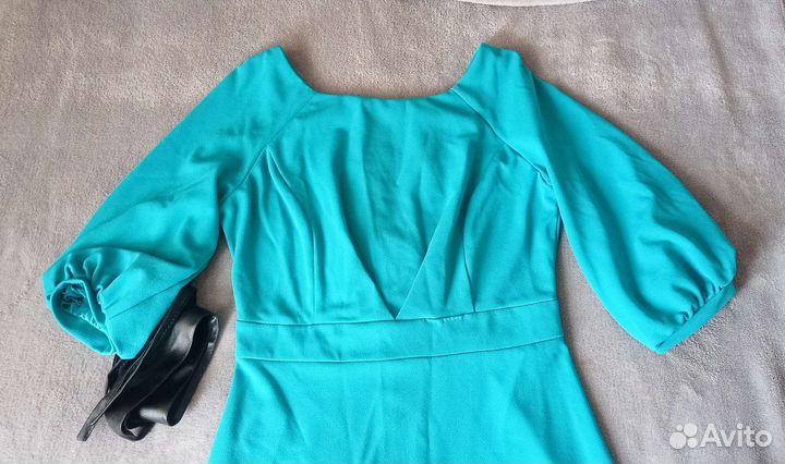 Бирюзовое платье в пол 48р