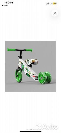 Беговел Small Rider трансформер Turbo Bike зеленый