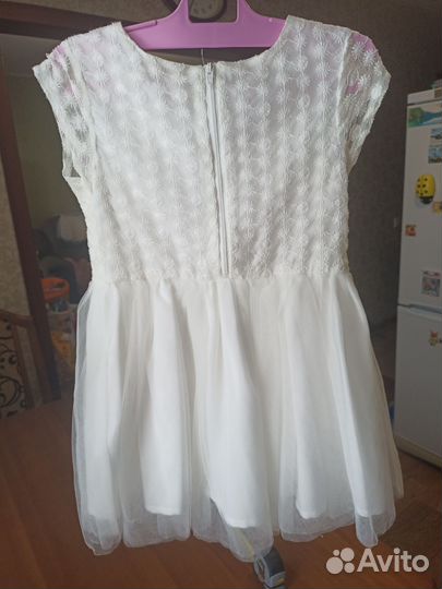 Нарядное платье для девочки белое 86 92