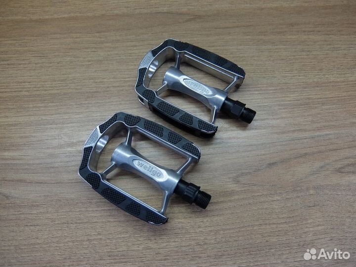 Педали Wellgo алюминиевые, резиновые накладки