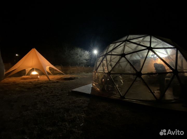 Шатер для глэмпинга, геокупол