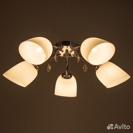 Люстра 'Лиана' 5хЕ27 40Вт хром 55х55х36 см