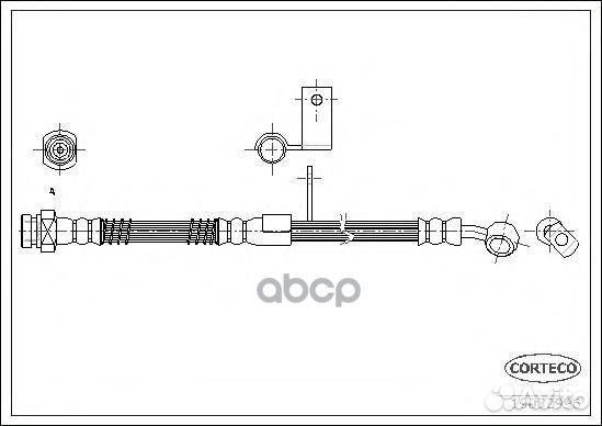Шланг тормозной hyundai accent 99-05 перед. прав