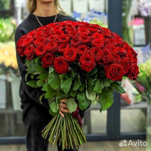 101 роза 60 см Эквадор