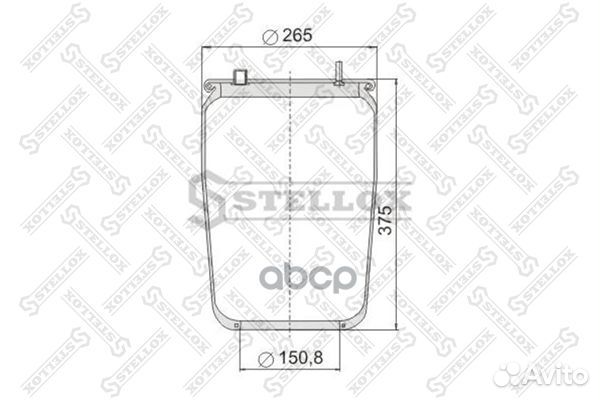 90-08366-SX пневмопод. без ст. h375 3шп.M10тре