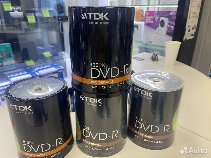 Диски DVD-R 4.7Gb TDK 16x 100 шт Cake Box