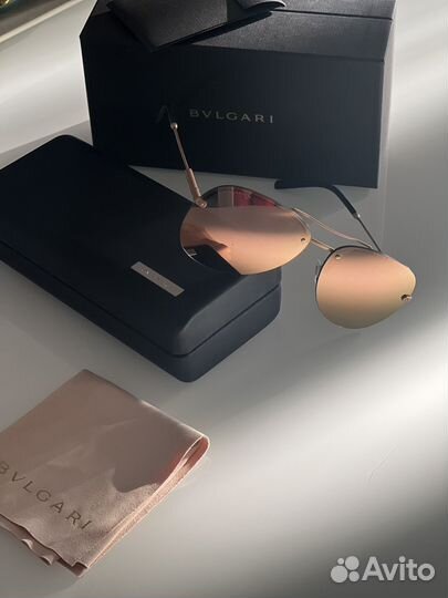 Солнцезащитные очки bvlgari зеркальные авиаторы