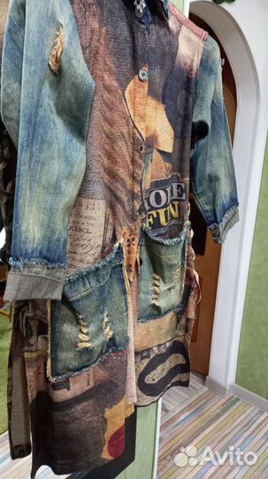 Джинсовый плащ