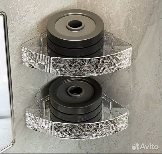 Полки для ванной комнаты и кухни угловая 2 штуки