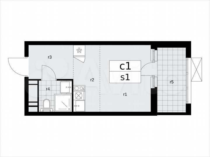 Квартира-студия, 22,4 м², 15/17 эт.