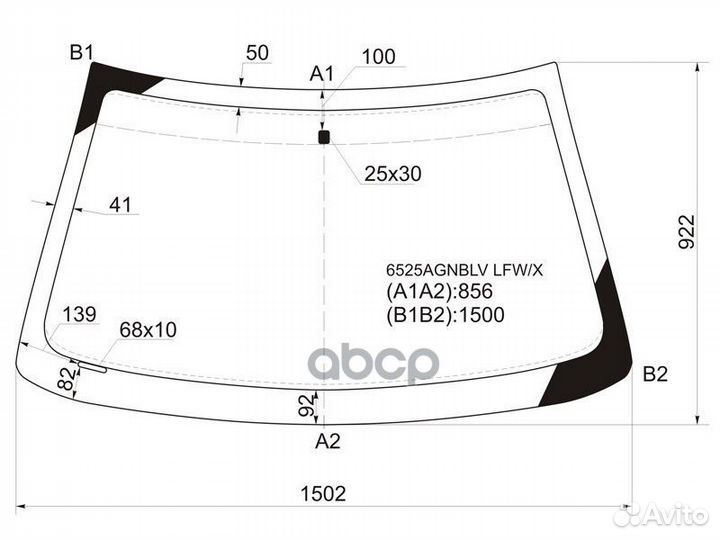 Стекло лобовое Peugeot 406 95-05 6525agnblv LFW/X