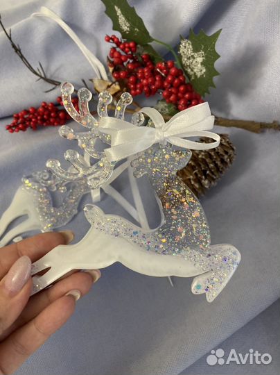 Елочные игрушки из эпоксидной смолы