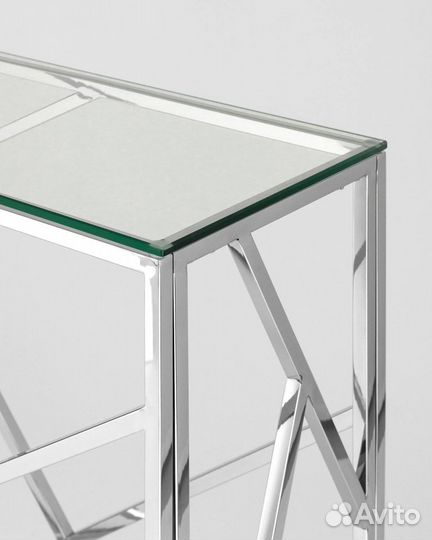 Консоль арт деко 115*30 серебро