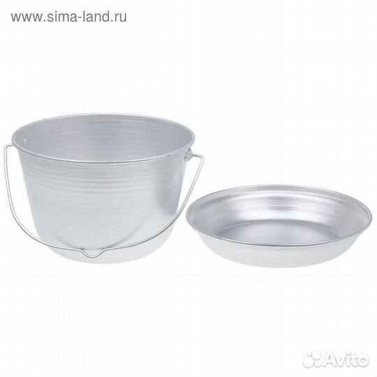 Котёлок с крышкой, 6 л, конический, травленный, цв