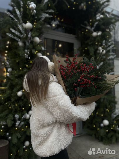 Новогодний букет из нобилиса