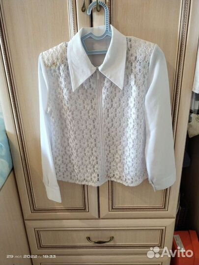 Блузка белая для девочки 122-128