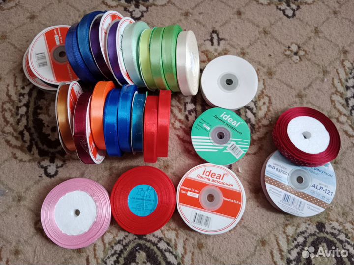 Лента атласная 12мм. Набор атласных лент