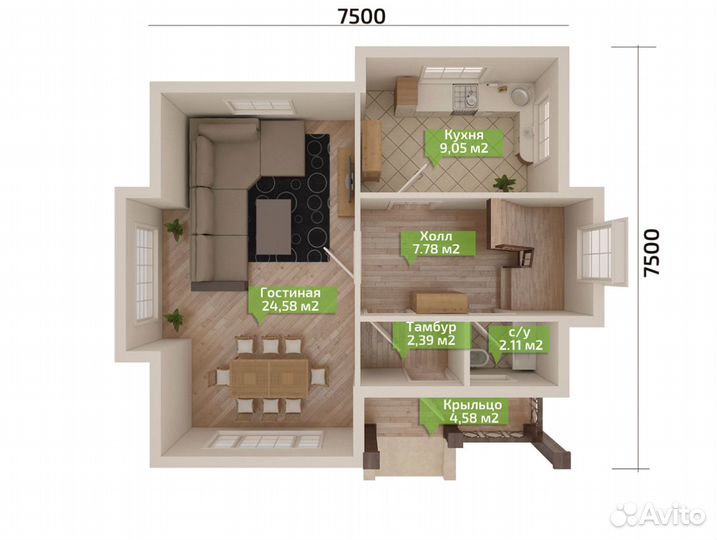Домокомплект 99 кв.м Каркасный дом