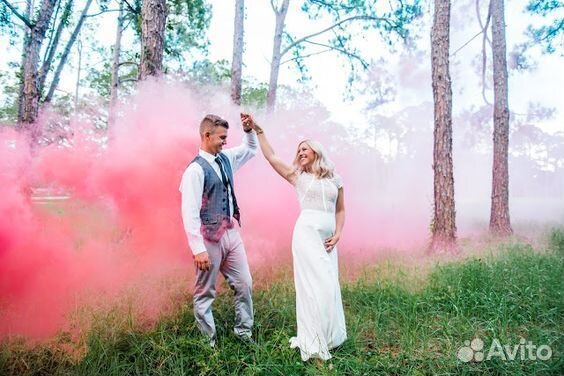 Цветной дым ручной для Гендер Пати с наклейкой