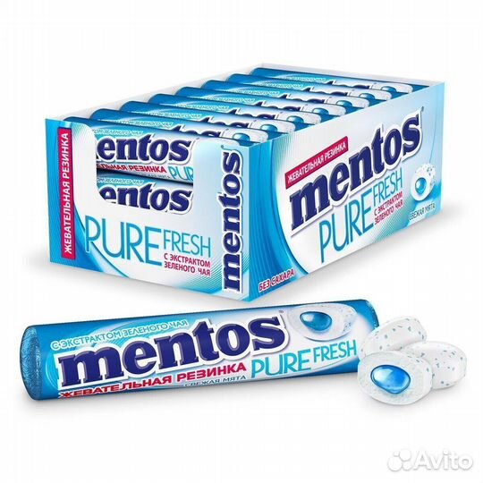 Жевачка Mentos Pure Fresh Свежая мята Ментос